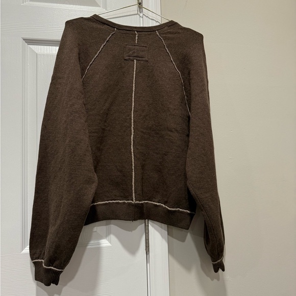 FREE PEOPLE WE THE FREE ESPRESSO BROWN MIDNIGHT PULLOVER
SWEATSHIRT TOP SZ S - Picture 4 of 7